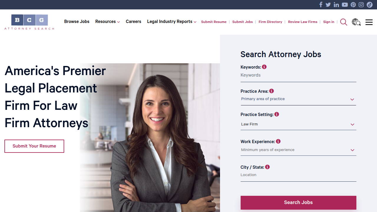 Explore the official website of BCG Search, a source for insights into legal careers and market analysis.