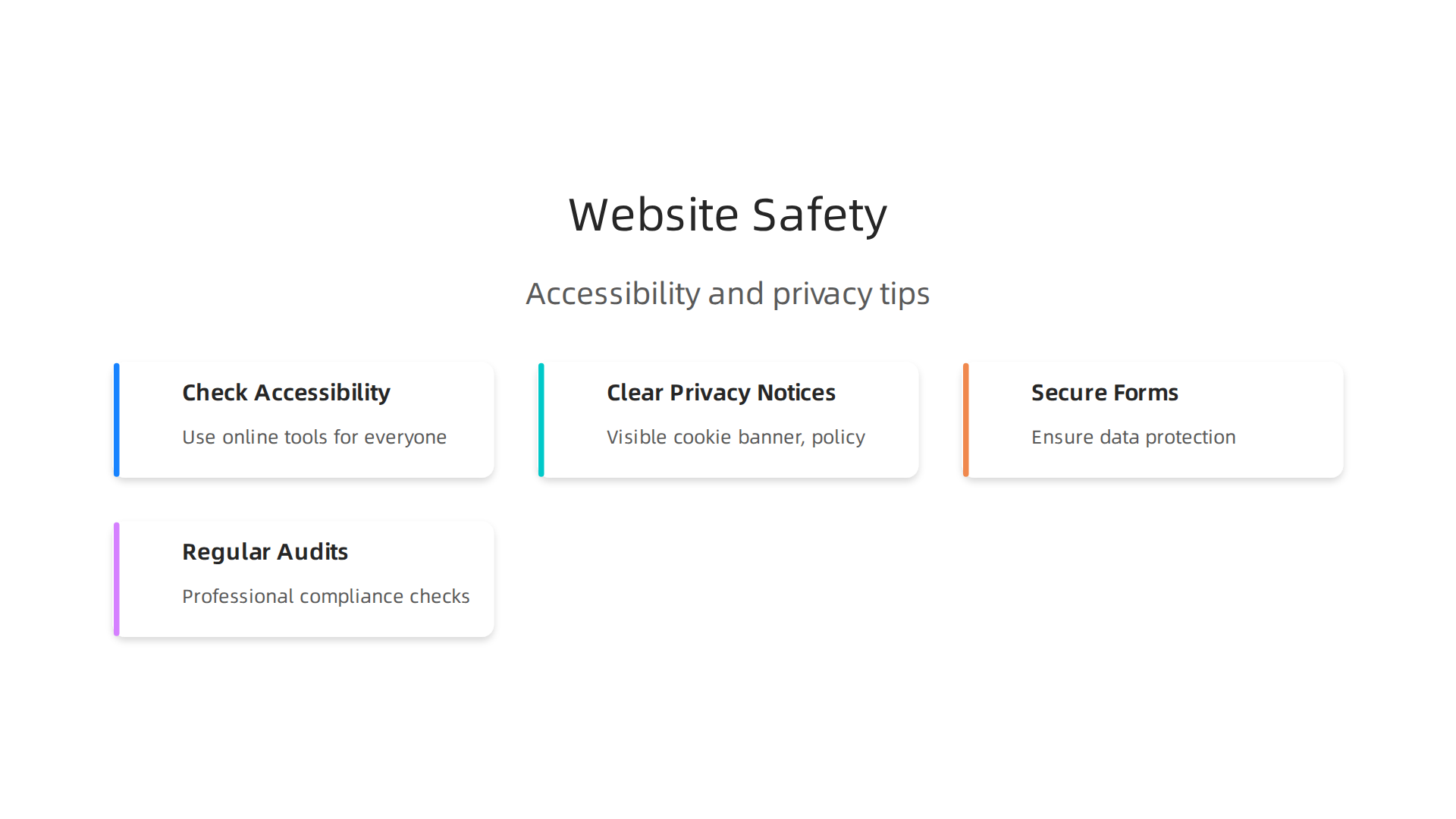 Follow these simple steps to ensure your law firm's website is accessible, private, and compliant with current regulations.