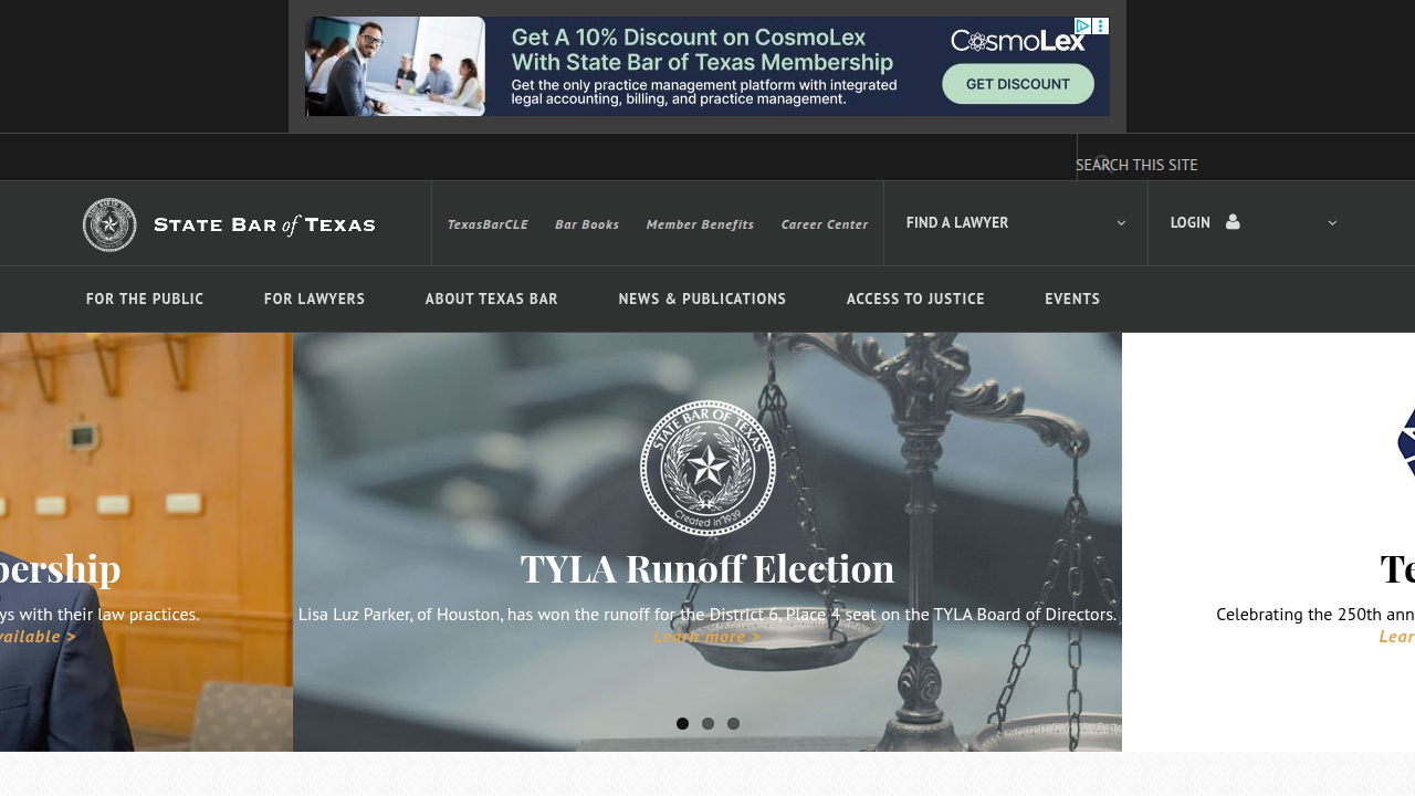 The State Bar of Texas website, the official portal for verifying attorney licenses and standing.