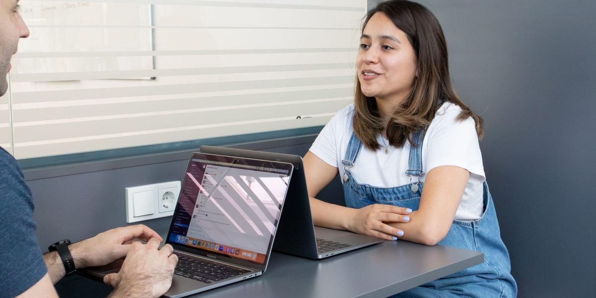 A team of professionals collaborating effectively in a modern office environment.