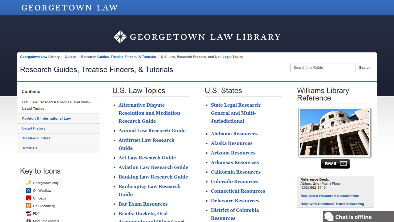 The Georgetown Law Library offers research guides that explain secondary sources like legal encyclopedias, providing foundational legal insights.