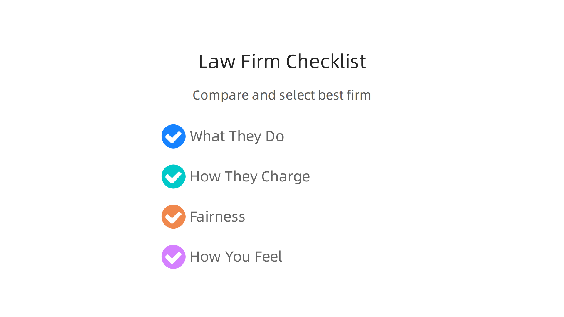 A practical checklist to help clients compare and select the most suitable law firm for their needs.