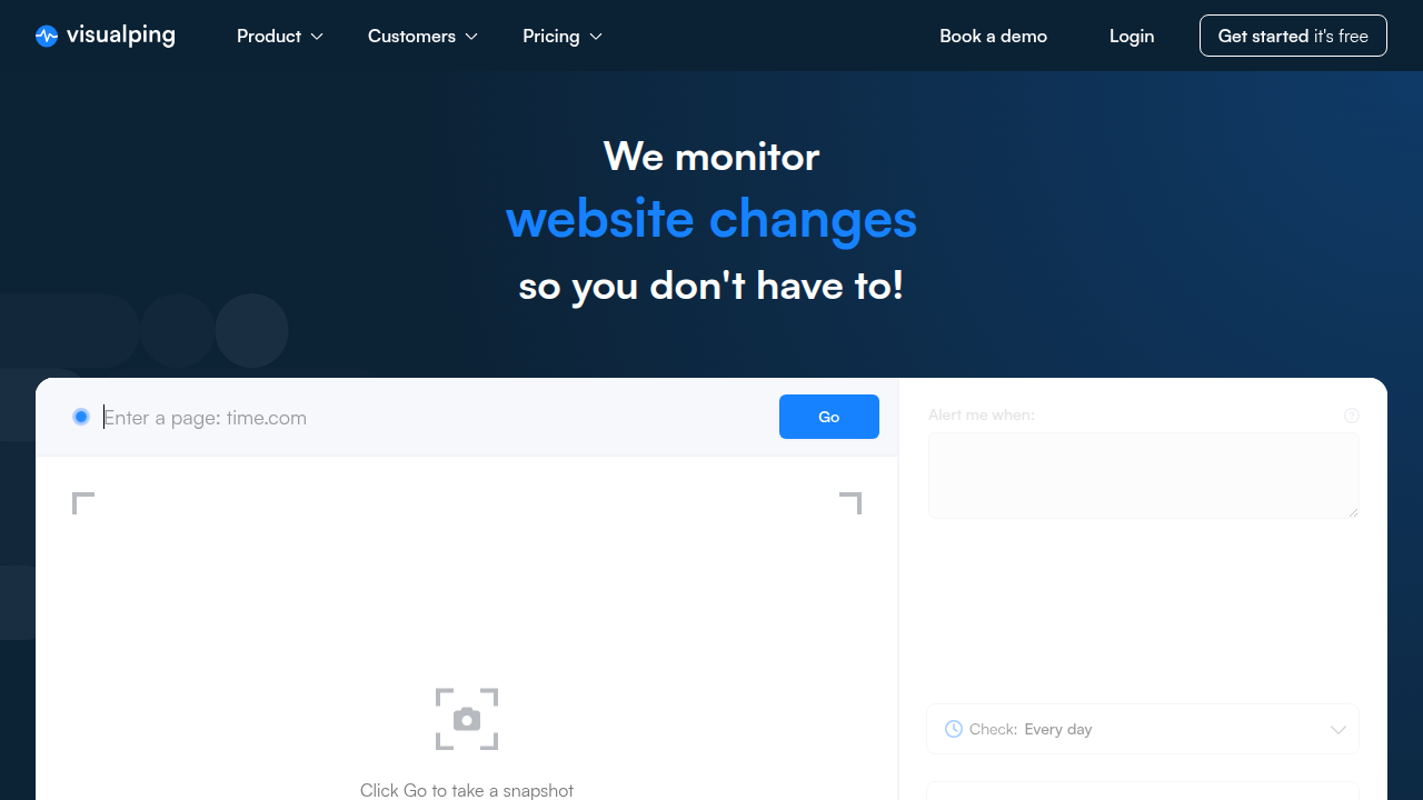 Visualping helps with monitoring website changes, useful for due diligence checks.